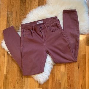Madewell Burgundy Garment dyed Skinny Jeans Sz 26
